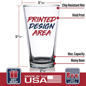 Lucky Shot USA - Americana Pint Glass - Freedom & Liberty