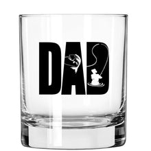 Load image into Gallery viewer, Lucky Shot USA - Americana Whisky Glass - Dad Fishing Silo
