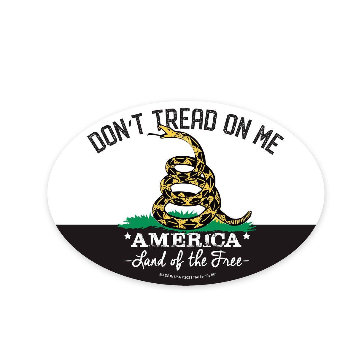Lucky Shot USA - Oval Magnet - Don't Tread on Me