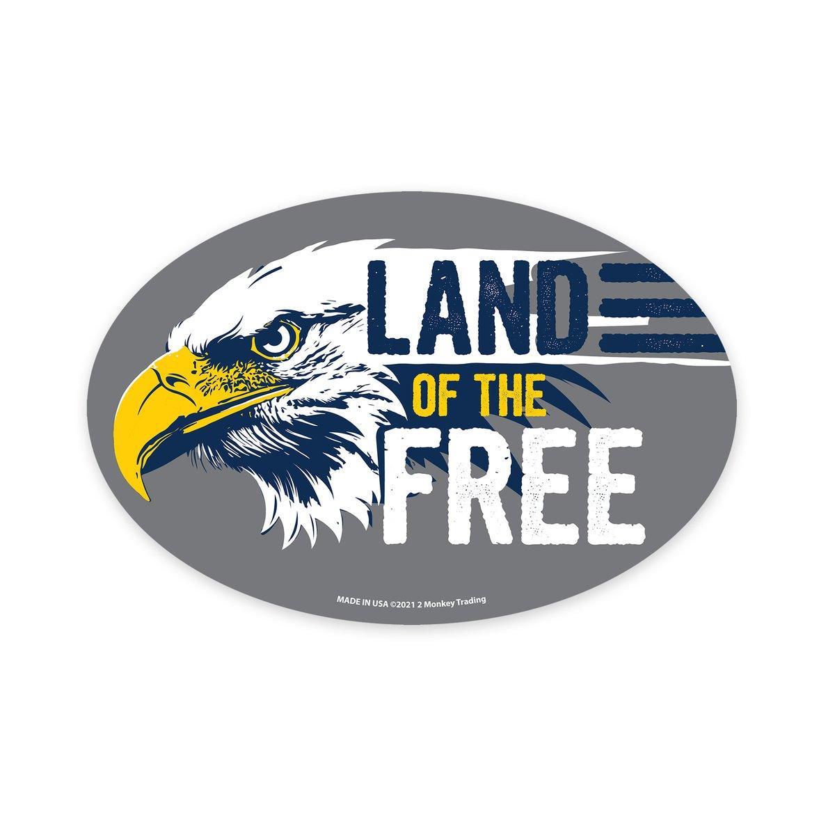 Lucky Shot USA - Oval Magnet - Land of the Free