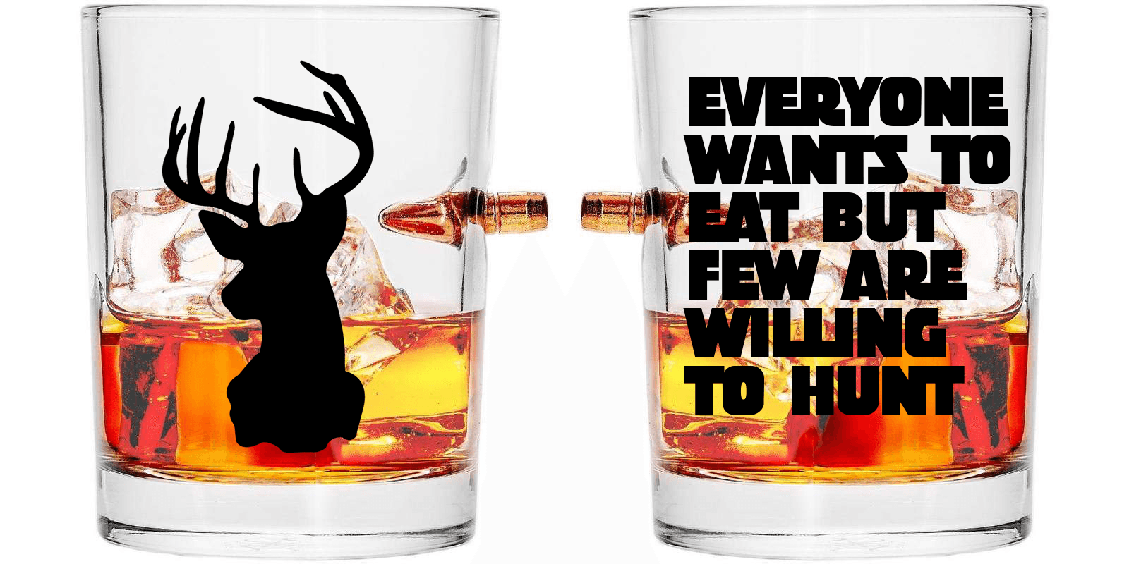 Lucky Shot - .308 Bullet Whisky Glass - few will hunt