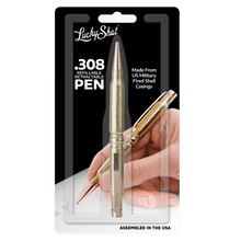 Load image into Gallery viewer, Lucky Shot USA - .308 Retractable Twist Pen - Blister Pack
