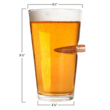 Load image into Gallery viewer, Lucky Shot - .50 Cal Bullet Pint Glass - Not anti social
