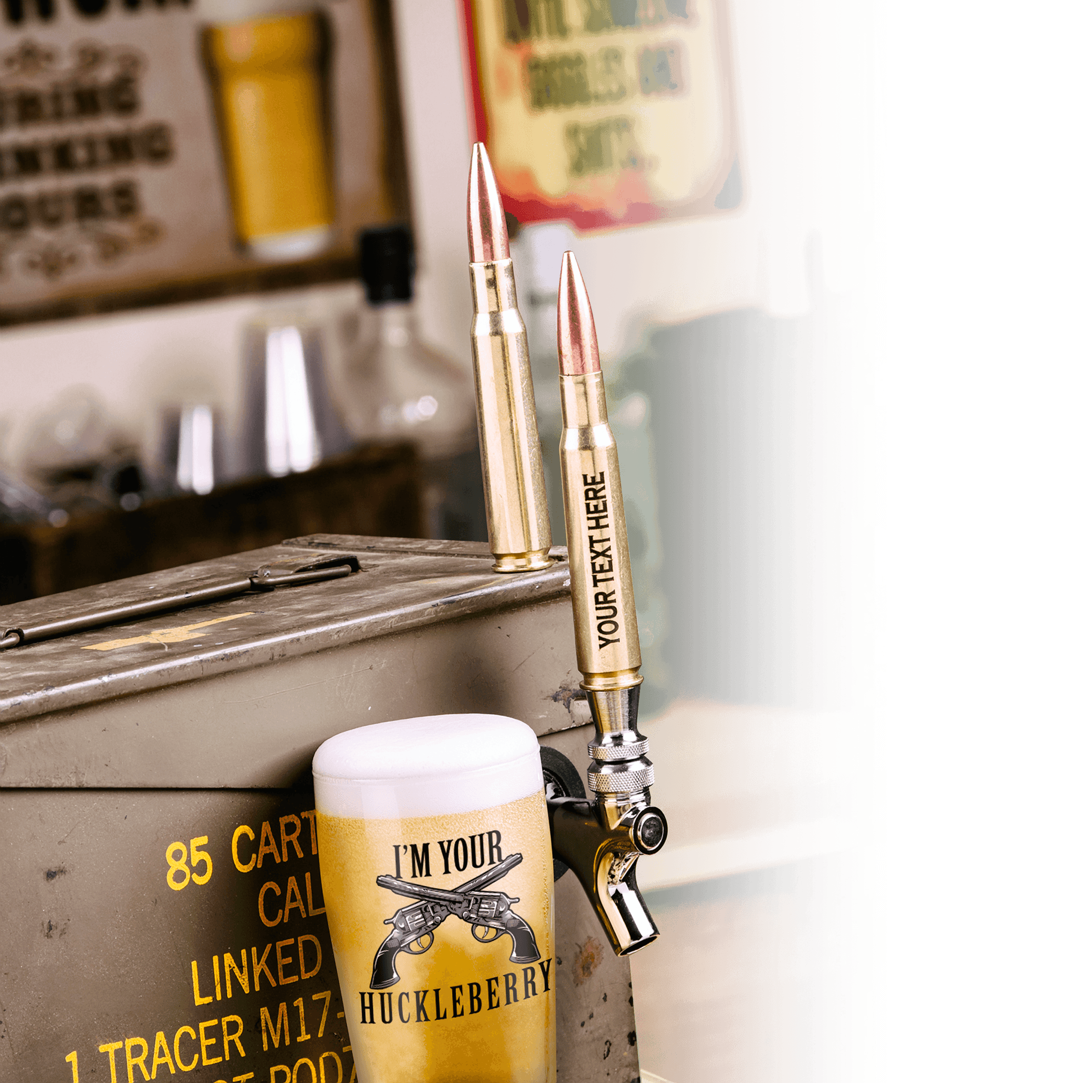Lucky Shot USA - Beer Tap Handle - 50 Cal BMG - Customized