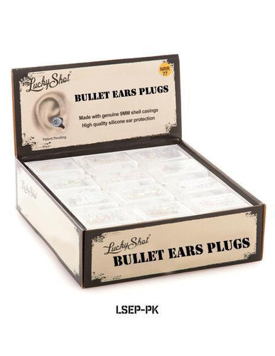 Lucky Shot USA - Bullet Ear Plugs 9mm Display 24 sets