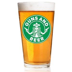 Lucky Shot USA - Americana Pint Glass - Guns and Beer