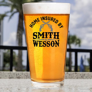 Lucky Shot USA - Americana Pint Glass - Home Insured By Smith & Wesson