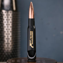 Load image into Gallery viewer, Lucky Shot USA - .50 Caliber Bullet Bottle Opener - I&#39;m Your Huckleberry
