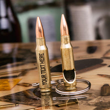 Load image into Gallery viewer, Lucky Shot USA - Bullet Bottle Opener Keychain - Customized
