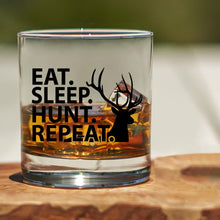 Load image into Gallery viewer, Lucky Shot USA - Americana Whisky Glass - Eat Sleep Hunt Repeat
