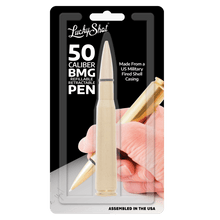 Load image into Gallery viewer, Lucky Shot USA - Bullet Twist Pen 50 Cal Blister pack
