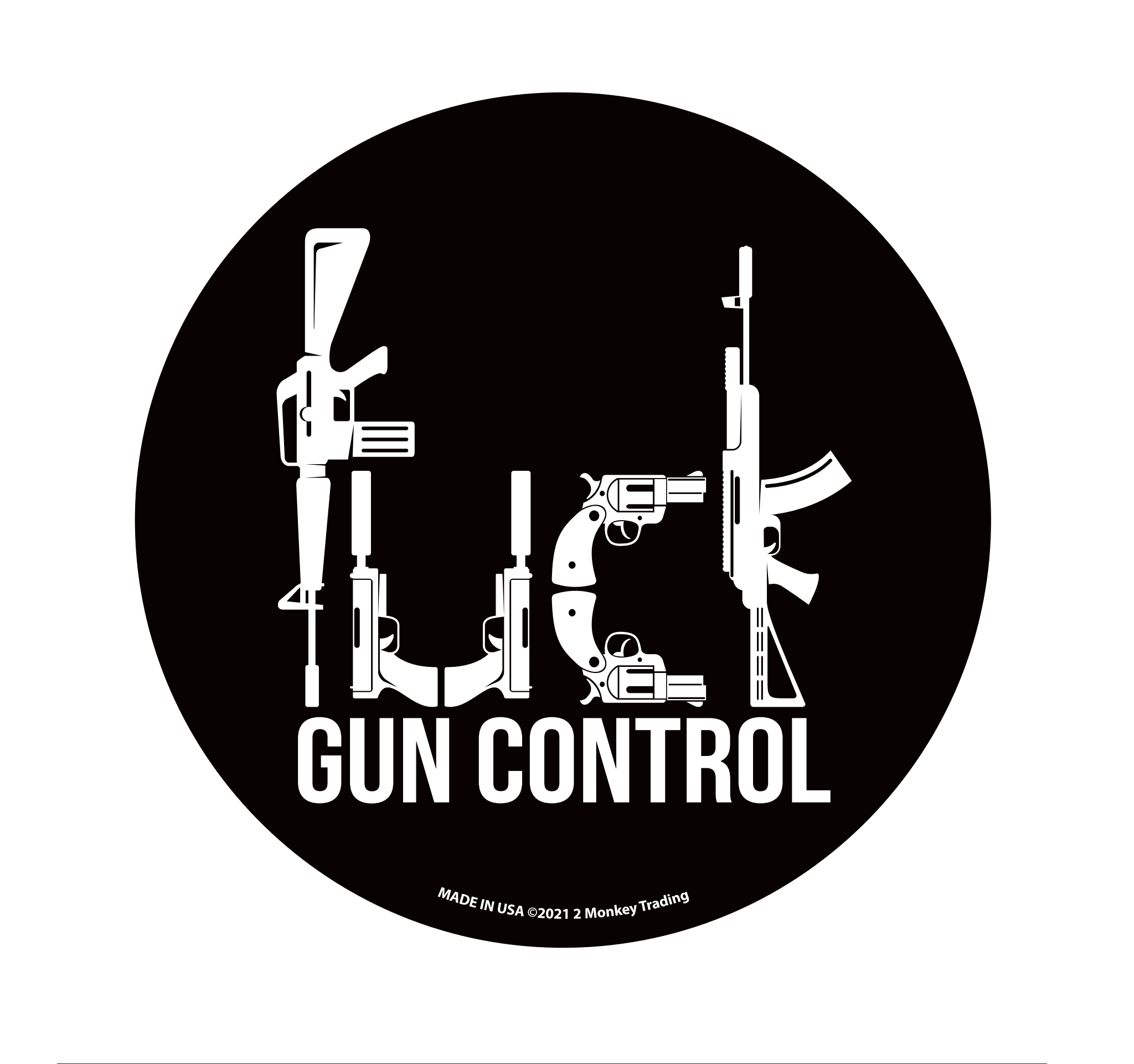 Lucky Shot USA - Cirkel Magnet - Fuck Gun Control