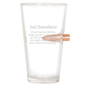 Lucky Shot USA - Bullet Pint Glass .50 Projectile - 2nd Amendment