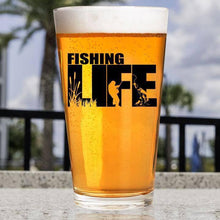 Load image into Gallery viewer, Lucky Shot USA - Pint Glass - Fishing Life Silhouette
