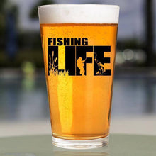 Load image into Gallery viewer, Lucky Shot USA - Pint Glass - Fishing Life Silhouette

