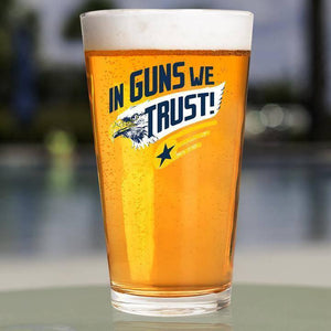 Lucky Shot USA - Pint Glass - In Guns We Trust
