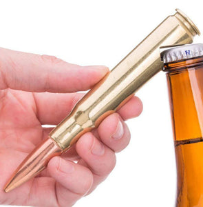 Lucky Shot USA - .50 Cal BMG Bullet Bottle Opener - Brass - Customized