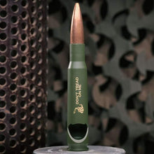 Load image into Gallery viewer, Lucky Shot USA - .50 Cal BMG Bullet Bottle Opener - Don&#39;t tread on me - OD
