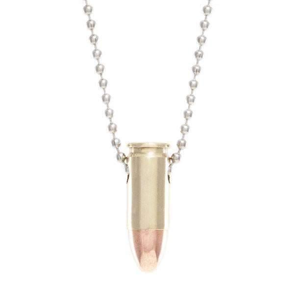 Lucky Shot USA - Ball Chain Bullet Necklace - 9mm brass