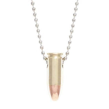 Cargar imagen en el visor de la galería, Lucky Shot USA - Ball Chain Bullet Necklace - 9mm brass
