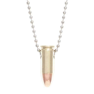 Lucky Shot USA - Ball Chain Bullet Necklace - 9mm brass
