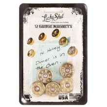 Cargar imagen en el visor de la galería, Lucky Shot USA - 12 Gauge Bullet Magnets - Brass - 5pcs

