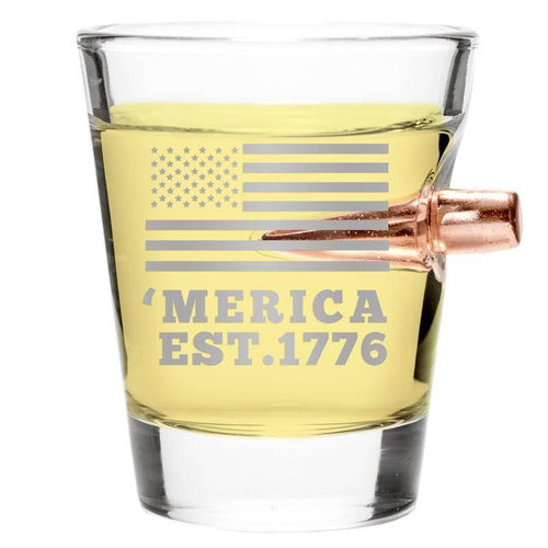 Lucky Shot USA - Bullet Shot Glass - .308 Projectile - Merica