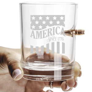 Lucky Shot USA - .308 Bullet Whisky Glass - America Since 1776