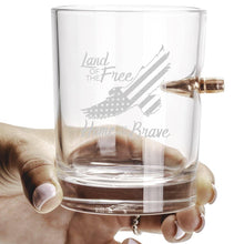 Cargar imagen en el visor de la galería, Lucky Shot USA - .308 Bullet Whisky Glass - Eagle Land of the Free Home of the Brave

