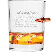 Cargar imagen en el visor de la galería, Lucky Shot USA - Bullet Whisky Glass .308 2nd Amendment etched color
