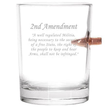 Load image into Gallery viewer, Lucky Shot USA - Bullet Whisky Glass .308 2nd Amendment etched color
