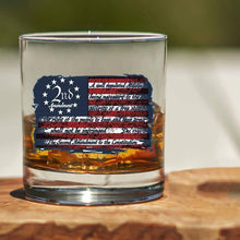 Load image into Gallery viewer, Lucky Shot USA - Whisky Glass - 2nd Amendment Word Flag

