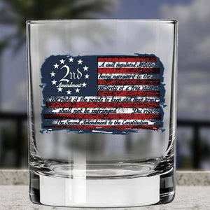 Lucky Shot USA - Whisky Glass - 2nd Amendment Word Flag