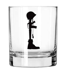 Cargar imagen en el visor de la galería, Lucky Shot USA - Whisky Glass - Fallen Soldier Silhouette

