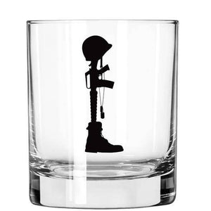 Lucky Shot USA - Whisky Glass - Fallen Soldier Silhouette