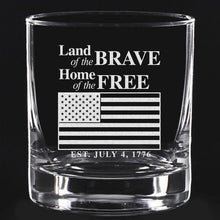 Cargar imagen en el visor de la galería, Lucky Shot USA - Whisky Glass - Land of The Brave, Home of The Free
