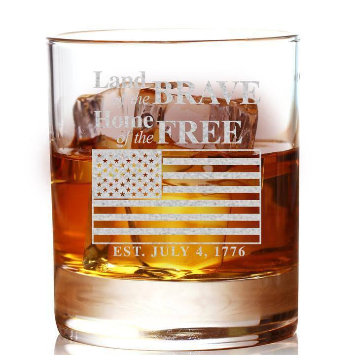 Lucky Shot USA - Whisky Glass - Land of The Brave, Home of The Free
